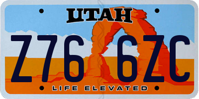 UT license plate Z766ZC
