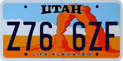 UT license plate Z766ZF