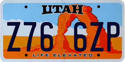 UT license plate Z766ZP