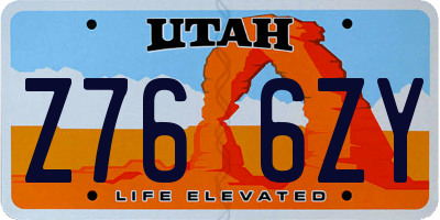 UT license plate Z766ZY