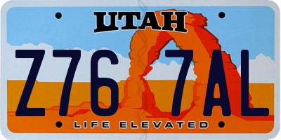 UT license plate Z767AL