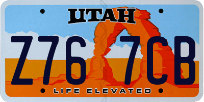 UT license plate Z767CB