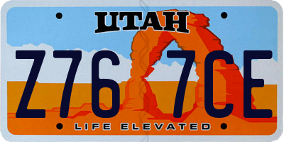 UT license plate Z767CE