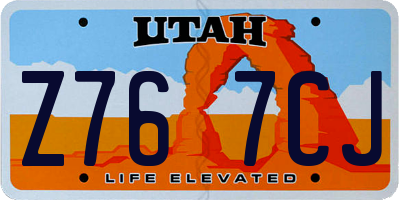 UT license plate Z767CJ