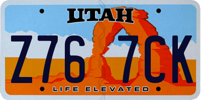 UT license plate Z767CK