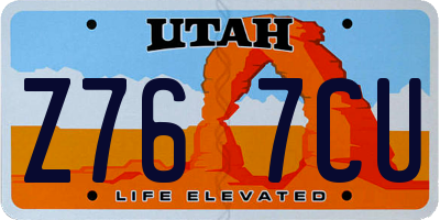 UT license plate Z767CU