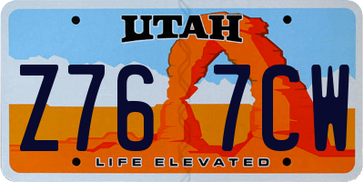 UT license plate Z767CW