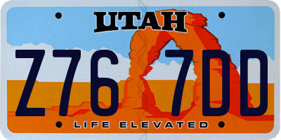 UT license plate Z767DD