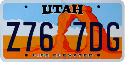 UT license plate Z767DG