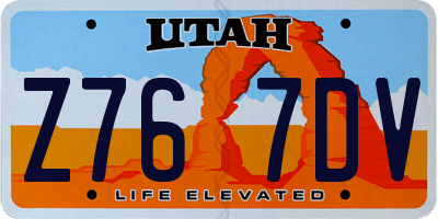 UT license plate Z767DV