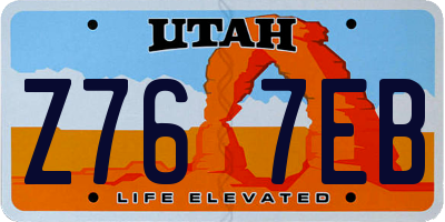 UT license plate Z767EB