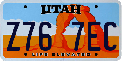 UT license plate Z767EC