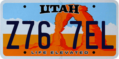UT license plate Z767EL