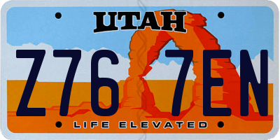 UT license plate Z767EN