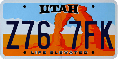 UT license plate Z767FK