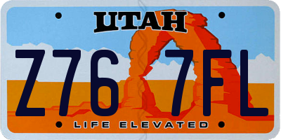 UT license plate Z767FL