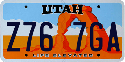 UT license plate Z767GA