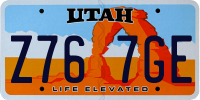 UT license plate Z767GE