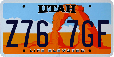 UT license plate Z767GF