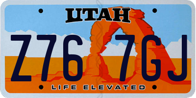 UT license plate Z767GJ
