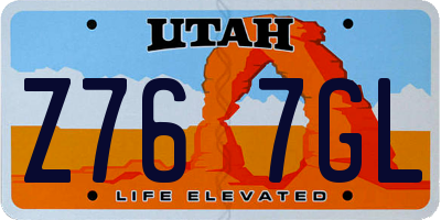 UT license plate Z767GL