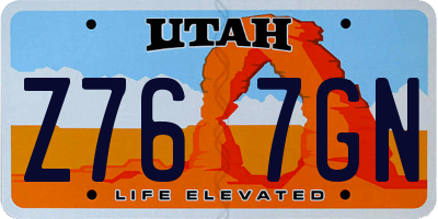 UT license plate Z767GN