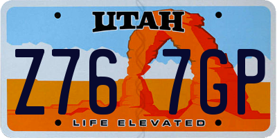 UT license plate Z767GP