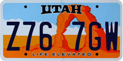 UT license plate Z767GW