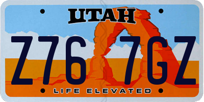 UT license plate Z767GZ