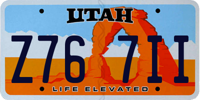 UT license plate Z767II