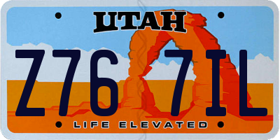 UT license plate Z767IL
