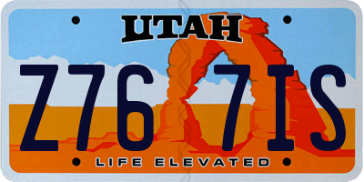 UT license plate Z767IS