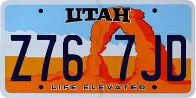 UT license plate Z767JD