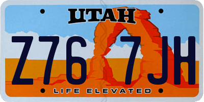 UT license plate Z767JH