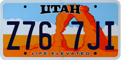 UT license plate Z767JI