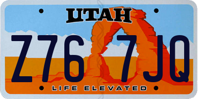 UT license plate Z767JQ