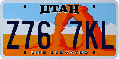 UT license plate Z767KL