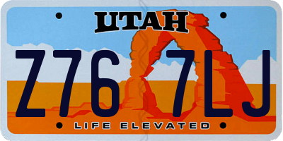 UT license plate Z767LJ