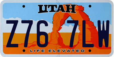 UT license plate Z767LW