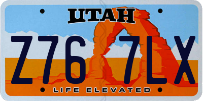 UT license plate Z767LX