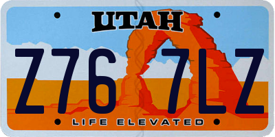 UT license plate Z767LZ
