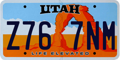 UT license plate Z767NM
