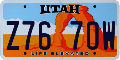 UT license plate Z767OW