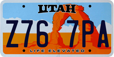 UT license plate Z767PA