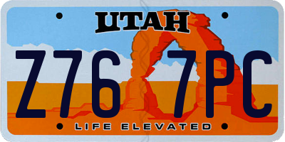 UT license plate Z767PC