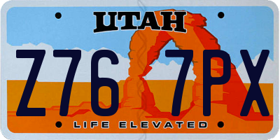 UT license plate Z767PX