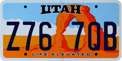 UT license plate Z767QB