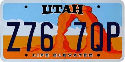 UT license plate Z767QP