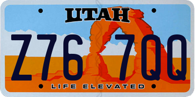 UT license plate Z767QQ