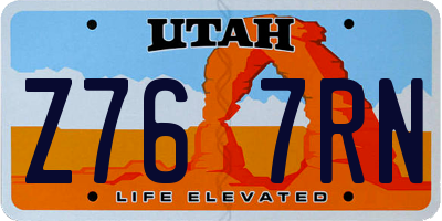 UT license plate Z767RN